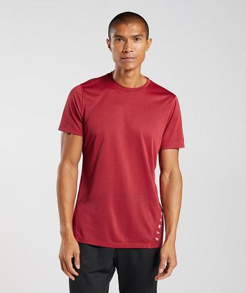 Gymshark Sport Muške T Shirts Crvene Crne | HR 2509WNB